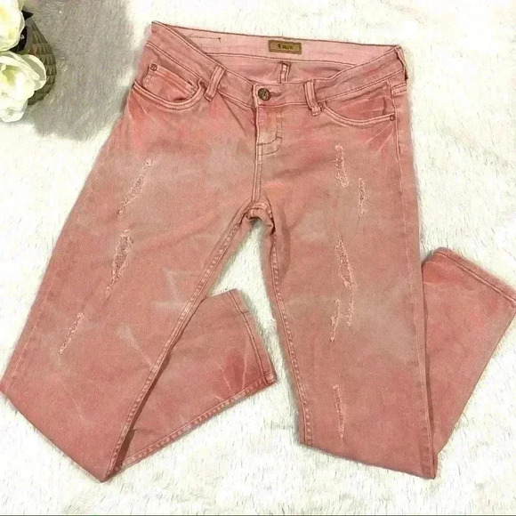 STS Blue Acid Pink Denim Distressed Skinny Jeans Size 5 - Picture 1 of 15